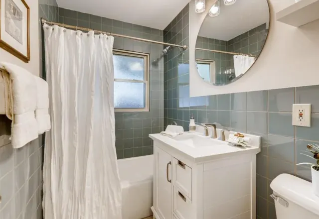 Bathroom with new vanity, mirror and lighting, Twin Cities